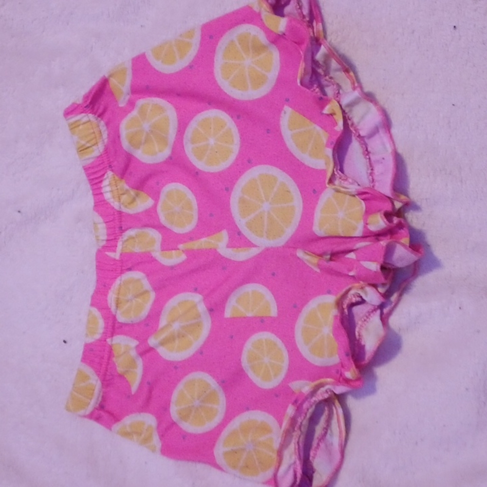 Pink lemon pajama shorts